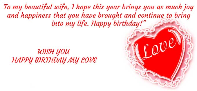 Birthday wishes for wife with love