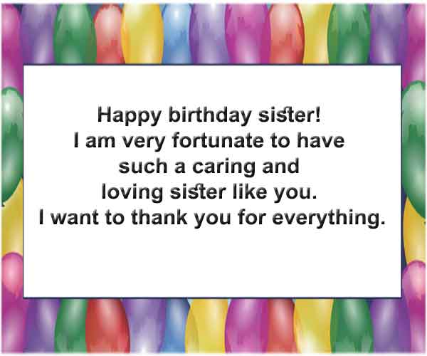 Birthday Message to My Sister