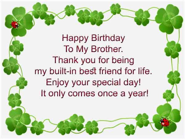 Happy Birthday MSG For Brother