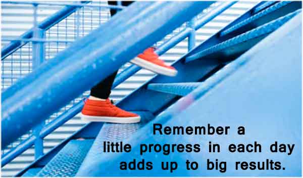 Progress Quotes - Remember a little progress in each day adds up to big results.